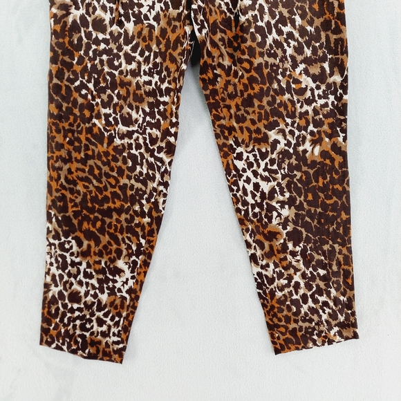 New Veronica Beard Oksana Linen Leopard Pant in Brown Multi P3613 - Picture 3 of 9
